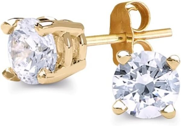 Certified Lab Grown Diamond Stud Earrings 1/2 to 3 cttw (F-G Color, VS2-SI1 Clarity) 14kt Yellow or White Gold