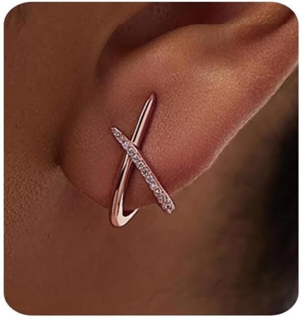 Gold Earrings for Women Trendy,14K Gold Stud Earrings Dainty Earrings Simple Minimalist Cubic Zirconia Diamond Gold Earrings Hypoallergenic Earring for Women Gifts