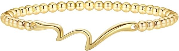 Gold Bracelets for Women 14K Gold Beaded Bracelets Stackable Bracelets for Women Gold Charm Bracelet Non Tarnish Gold Jewelry for Women Trendy