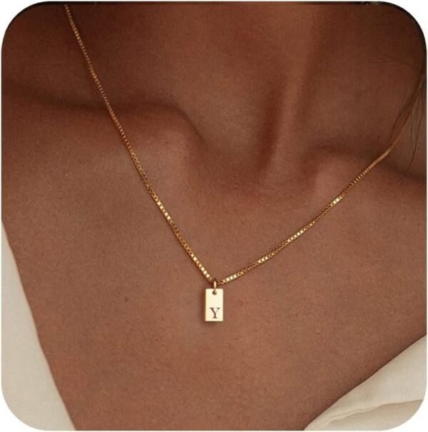 Stocking Stuffers Initial Necklaces for Women 14K Gold Plated Letter Necklace Dainty Name Pendant Necklace Personalized Christmas Gifts for Women Trendy Gold Jewelry