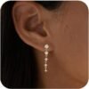 Gold Dangle Earrings for Women,Christmas Gifts Jewelry Dainty Earring 14K Gold Plated Drop Earrings for Women Trendy Hypoallergenic CZ Dangling Earring
