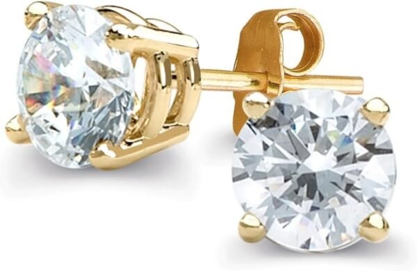 Certified Lab Grown Diamond Stud Earrings 1/2 to 3 cttw (F-G Color, VS2-SI1 Clarity) 14kt Yellow or White Gold