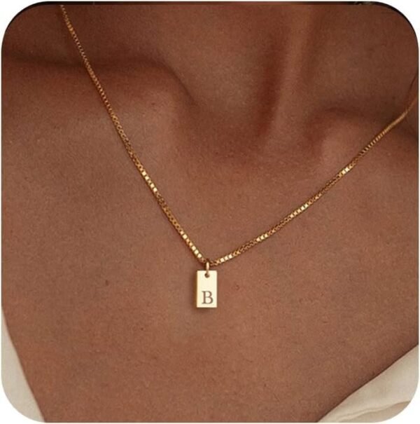 Stocking Stuffers Initial Necklaces for Women 14K Gold Plated Letter Necklace Dainty Name Pendant Necklace Personalized Christmas Gifts for Women Trendy Gold Jewelry