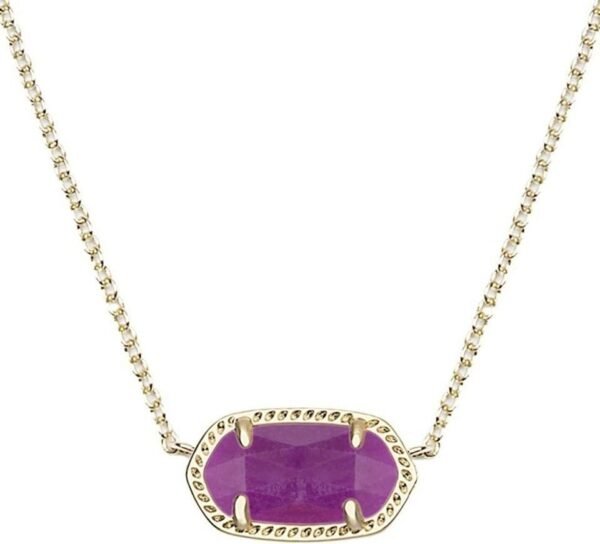 Oval Pendant Necklace in Red White and Blue Star Illusion and Gold