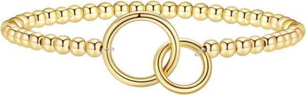 Gold Bracelets for Women 14K Gold Beaded Bracelets Stackable Bracelets for Women Gold Charm Bracelet Non Tarnish Gold Jewelry for Women Trendy