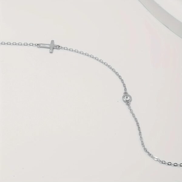 51RxmNm_oSL._AC_SL1500.jpg 925 Sterling Silver Cross Necklace for Women Dainty CZ Horizontal Cross Pendant Necklaces Birthstone Charm Chain for Mom Sideway Crucifix Cross Faith Choker Necklace Halloween Christmas Jewelry Gifts