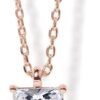 14K Gold Plated Cubic Zirconia Diamond Pendant Necklace for Women | Adjustable Slider