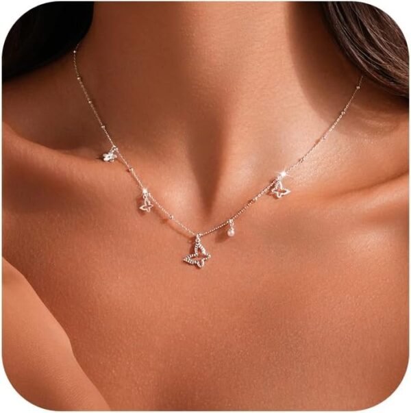 51bbv5Ok5ML._AC_SL1500.jpg 925 Sterling Silver Cross Necklace for Women Dainty CZ Horizontal Cross Pendant Necklaces Birthstone Charm Chain for Mom Sideway Crucifix Cross Faith Choker Necklace Halloween Christmas Jewelry Gifts