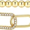 Gold Bracelets for Women 14K Gold Beaded Bracelets Stackable Bracelets for Women Gold Charm Bracelet Non Tarnish Gold Jewelry for Women Trendy