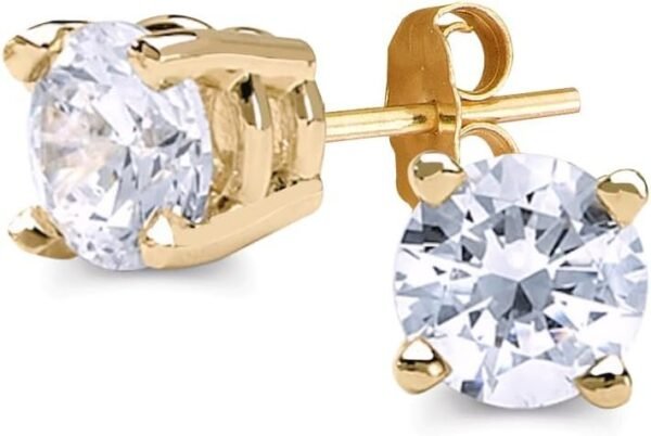 Certified Lab Grown Diamond Stud Earrings 1/2 to 3 cttw (F-G Color, VS2-SI1 Clarity) 14kt Yellow or White Gold