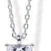 14K Gold Plated Cubic Zirconia Diamond Pendant Necklace for Women | Adjustable Slider