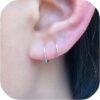 Small Gold or Sterling Silver Huggie Hoop Earrings for Women Cartilage Nose Helix Tragus