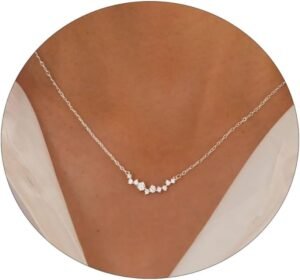 Diamond Necklace for Women Dainty Square Cubic Zirconia Splints Solitaire Pendant Necklace for women 14kGold/Silver Plated Different Width Square CZ Pendant Necklaces Simulated Diamond Bridesmaid Jewelry for Women