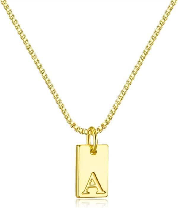 Stocking Stuffers Initial Necklaces for Women 14K Gold Plated Letter Necklace Dainty Name Pendant Necklace Personalized Christmas Gifts for Women Trendy Gold Jewelry