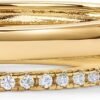 18K Gold Plated Cubic Zirconia Dual Stacking Rings for Women | Gold Eternity Band for Women | Thumb Ring