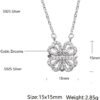 Sterling Silver Heart Shaped and Four Leaf Clover Convertible Pendant Necklace Crystals Jewelry for Women