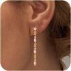Gold Dangle Earrings for Women,Christmas Gifts Jewelry Dainty Earring 14K Gold Plated Drop Earrings for Women Trendy Hypoallergenic CZ Dangling Earring
