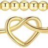 Gold Bracelets for Women 14K Gold Beaded Bracelets Stackable Bracelets for Women Gold Charm Bracelet Non Tarnish Gold Jewelry for Women Trendy