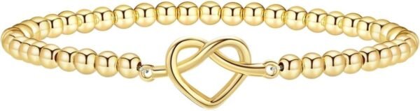 Gold Bracelets for Women 14K Gold Beaded Bracelets Stackable Bracelets for Women Gold Charm Bracelet Non Tarnish Gold Jewelry for Women Trendy