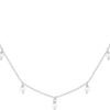 14K Gold Plated Station Necklace - Simulated Diamond Layering Necklaces - Womens CZ Chain