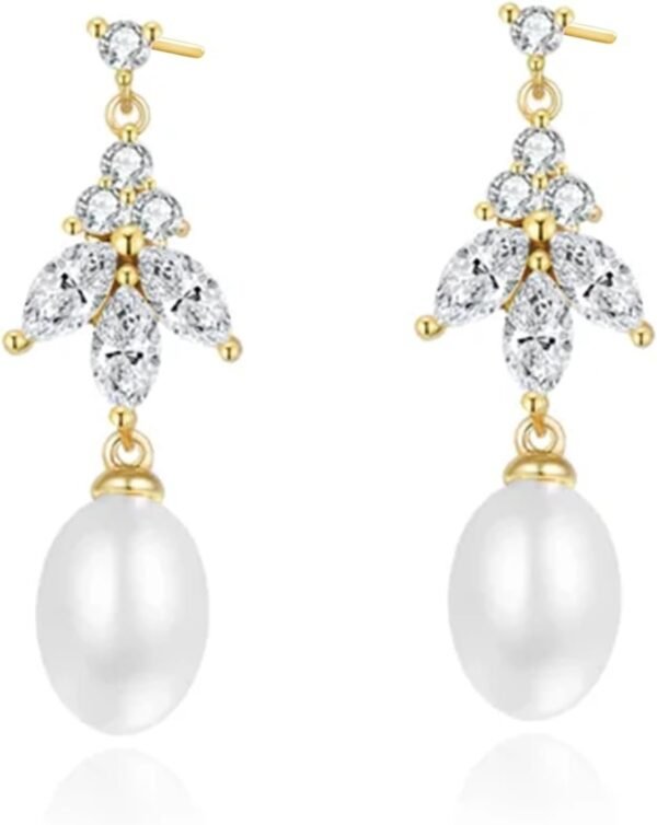 Gold Dangle Earrings for Women,Christmas Gifts Jewelry Dainty Earring 14K Gold Plated Drop Earrings for Women Trendy Hypoallergenic CZ Dangling Earring