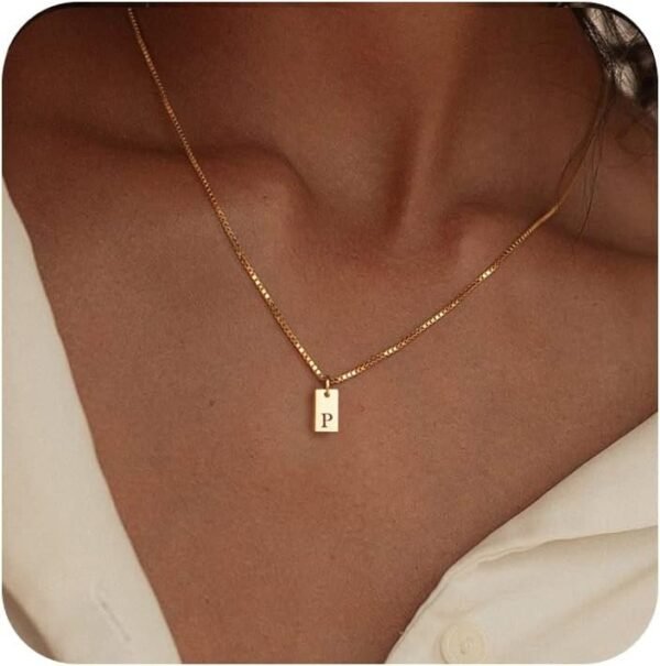 Stocking Stuffers Initial Necklaces for Women 14K Gold Plated Letter Necklace Dainty Name Pendant Necklace Personalized Christmas Gifts for Women Trendy Gold Jewelry