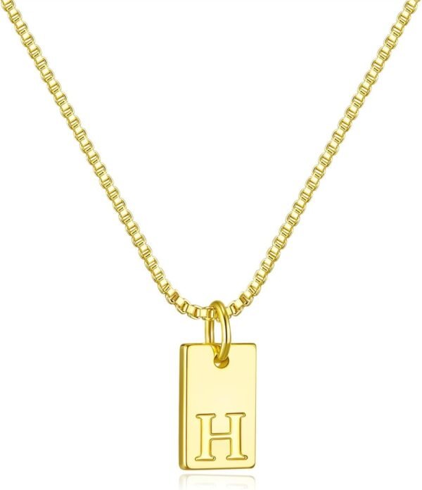 Stocking Stuffers Initial Necklaces for Women 14K Gold Plated Letter Necklace Dainty Name Pendant Necklace Personalized Christmas Gifts for Women Trendy Gold Jewelry