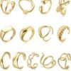 61-snWN67HL._AC_SL1500.jpg 10PCS Gold Dome Chunky Rings for Women 18K Gold Plated Braided Twisted Round Signet Rings Adjustable Open Ring Band Statement Jewelry Size 7-9