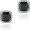Cubic Zirconia Earrings Studs, Halo CZ Birthstone Simulated Diamond Stud Earrings for Women