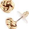 Women's Pierced Earrings Knot Stud, Gold, One Size