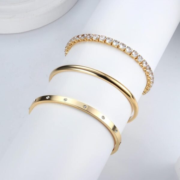 14K Gold Bracelets for Women Trendy Bangle Cuff Chain Bracelets Set Gold Plated Paperclip Bead Tennis Bracelet Chunky Gold Filled Bracelet Stack 3/4PCS