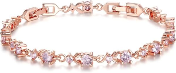 14K Gold Plated 3mm Cubic Zirconia Classic Adjustable Tennis Bracelet |Gold Bracelets for Women |Bride Bracelet for Wedding|Size 6.5-8 Inch