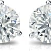 50ct to 5.00 Carat Round Brilliant Lab-Grown Diamond 3-Prong Stud Earrings in 14k Yellow, White or Rose Gold With Screw Back Closure