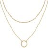 61EesYexHwL._AC_SL1500.jpg 14K Gold Plated Layering Necklaces | Stylish Minimalist Design Pendant Necklaces | Bar, Circle, Lotus, Disc, Dog Tag, Horizontal Bar Pendants for Women
