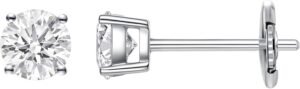 LAB-GROWN Round Cut Diamond Earrings 4 Prong (D-F Color, VS Clarity) Diamond Stud Earrings for Women, Elegant Stud Earrings