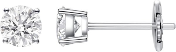 LAB-GROWN Round Cut Diamond Earrings 4 Prong (D-F Color, VS Clarity) Diamond Stud Earrings for Women, Elegant Stud Earrings