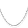 61IQ4kYvGVL._AC_SL1500.jpg 14K Gold Plated 3mm Simulated Diamond Tennis Necklace – Chunky Long Necklace for Women – Sizes 16" and 18"