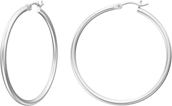 Gold Hoop Earrings for Women 14K Real Gold Plated Hoops with 925 Sterling Silver Post