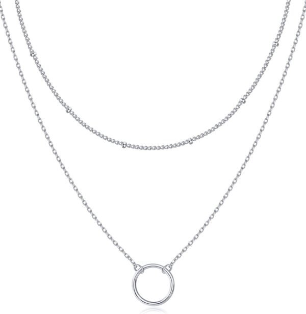 61Jw_wLkMFL._AC_SL1500.jpg 14K Gold Plated Layering Necklaces | Stylish Minimalist Design Pendant Necklaces | Bar, Circle, Lotus, Disc, Dog Tag, Horizontal Bar Pendants for Women