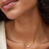14k Gold-Plated Satellite Short Pendant Necklace, Fashion Jewelry for Women
