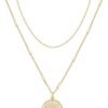 61MlJxO9zzL._AC_SL1500.jpg 14K Gold Plated Layering Necklaces | Stylish Minimalist Design Pendant Necklaces | Bar, Circle, Lotus, Disc, Dog Tag, Horizontal Bar Pendants for Women