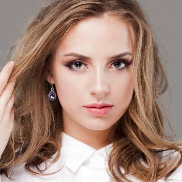 61NhBBRq3uL._AC_SL1000.jpg 12 Pairs Teardrop Druse Crystal Drop Dangle Earrings for Women Cubic Zirconia Huggie Hoop Earring Jewelry Set Christmas Gifts