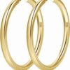 4mm Thick Gold Chunky Earrings Steling Silver Post Hoops Earrings For Women Hollow Tube Hoops Earrings Thick Gold Hoop Earrings Hypoallergenic Lightweight Gold Hoop Large Earrings 20/30/40/50/60MM