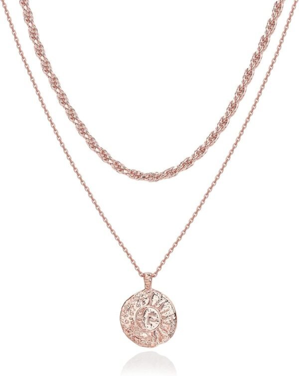 61QUKQdZQHL._AC_SL1500.jpg 14K Gold Plated Layering Necklaces | Stylish Minimalist Design Pendant Necklaces | Bar, Circle, Lotus, Disc, Dog Tag, Horizontal Bar Pendants for Women