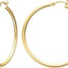 Gold Hoop Earrings for Women 14K Real Gold Plated Hoops with 925 Sterling Silver Post