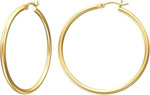 61RIL6nohPL._AC_SL1500.jpg Gold Hoop Earrings for Women 14K Real Gold Plated Hoops with 925 Sterling Silver Post