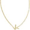 61RUUaSn09L._AC_SL1500.jpg Womens Pearl Letter K Short Pendant Necklace Gold White Pearl One Size