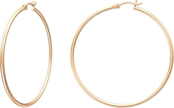 Gold Hoop Earrings for Women 14K Real Gold Plated Hoops with 925 Sterling Silver Post
