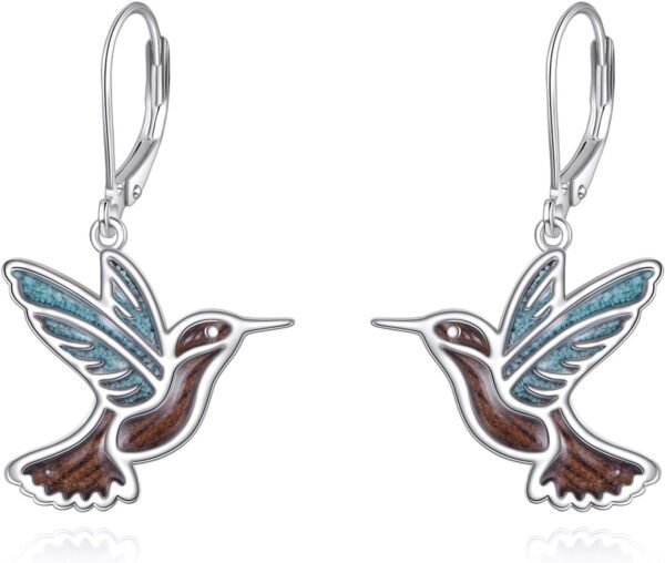 Hummingbird Earrings Bird Dangle 925 Sterling Silver Jewelry Gifts for Women