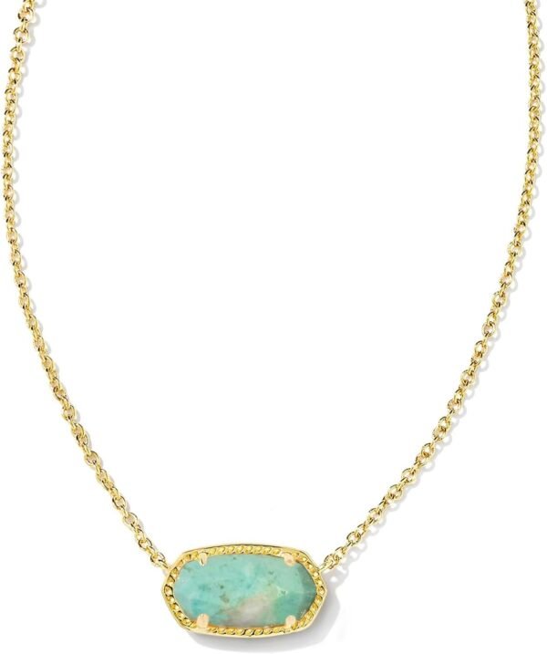 Oval Pendant Necklace in Red White and Blue Star Illusion and Gold